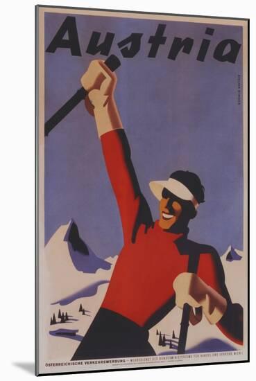 Austria Travel Poster-null-Mounted Giclee Print