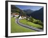 Austria, Tyrol, Au§erfern (Mountain Range), Mitteregg, Street, View of a Place, Church-Rainer Mirau-Framed Photographic Print