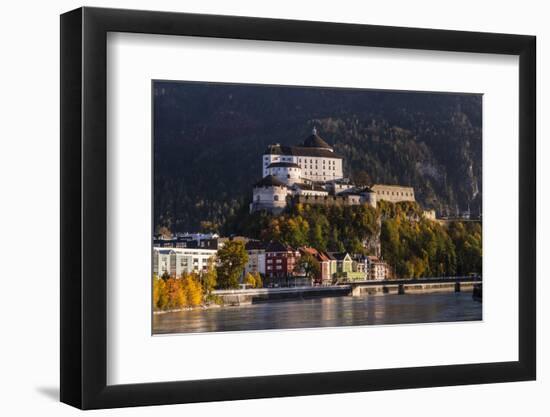 Austria, Tyrol, Kaiser Mountains, Inntal, Kufstein, Inn with Kufstein Fortress in Autumn-Udo Siebig-Framed Photographic Print