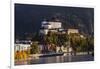 Austria, Tyrol, Kaiser Mountains, Inntal, Kufstein, Inn with Kufstein Fortress in Autumn-Udo Siebig-Framed Photographic Print