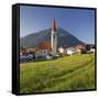 Austria, Tyrol, Ort Wald, Tschirgant, Church, Meadow-Rainer Mirau-Framed Stretched Canvas