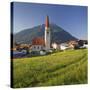 Austria, Tyrol, Ort Wald, Tschirgant, Church, Meadow-Rainer Mirau-Stretched Canvas