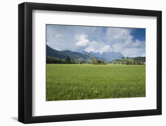 Austria, Tyrol, Reith bei Kitzbuehel, in the background the Kaiser Mountains-Roland T. Frank-Framed Photographic Print