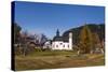 Austria, Tyrol, Seefelder Sattel, Seefeld, Seekirchl in Autumn Against Northern Karwendel Range-Udo Siebig-Stretched Canvas