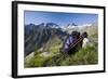 Austria, Tyrol, Stubai Alps, Traveling-Equipment, Mountain Scenery-Rainer Mirau-Framed Photographic Print