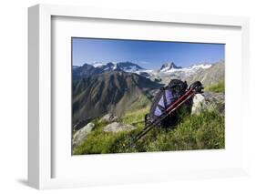 Austria, Tyrol, Stubai Alps, Traveling-Equipment, Mountain Scenery-Rainer Mirau-Framed Photographic Print