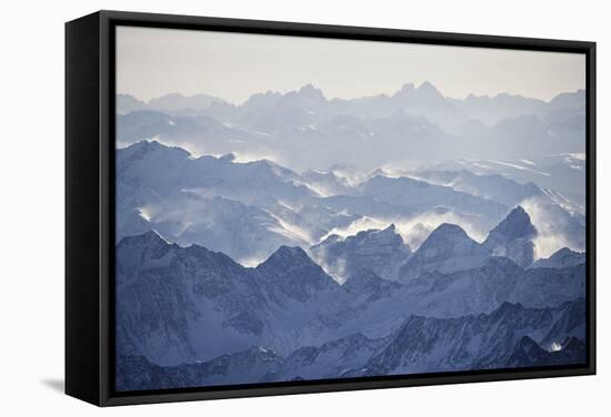 Austria, Tyrol, the Stubai Alps, Alpine Landscape, Aerial Shot-Ralf Gerard-Framed Stretched Canvas