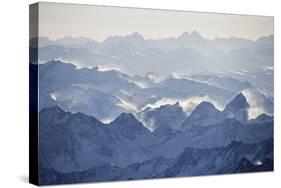 Austria, Tyrol, the Stubai Alps, Alpine Landscape, Aerial Shot-Ralf Gerard-Stretched Canvas