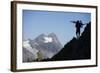 Austria, Tyrol, …tztaler Alpen, Wildspitze, Summit, Man, Mountainbike, Carries-Rainer Mirau-Framed Photographic Print