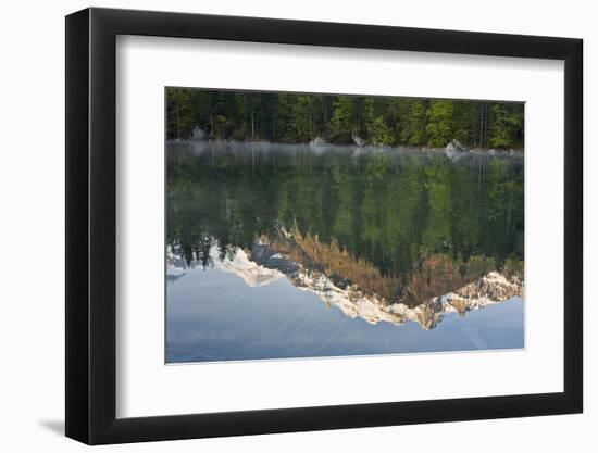 Austria, Upper Austria, Almtal, Odseen, Dead Mountains Reflecting in Lake-Rainer Mirau-Framed Photographic Print