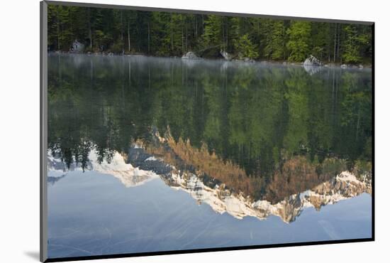 Austria, Upper Austria, Almtal, Odseen, Dead Mountains Reflecting in Lake-Rainer Mirau-Mounted Photographic Print