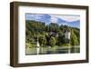 Austria, Upper Austria, Innviertel, Wernstein on the Inn, Marian Column and Castle Wernstein-Udo Siebig-Framed Photographic Print