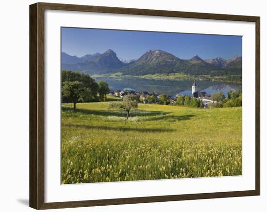 Austria, Upper Austria, Saint Wolfgang, Lake Wolfgangsee, Steeple-Rainer Mirau-Framed Photographic Print