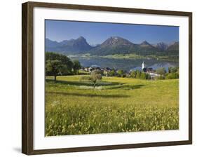 Austria, Upper Austria, Saint Wolfgang, Lake Wolfgangsee, Steeple-Rainer Mirau-Framed Photographic Print