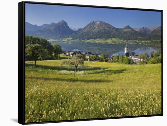 Austria, Upper Austria, Saint Wolfgang, Lake Wolfgangsee, Steeple-Rainer Mirau-Framed Stretched Canvas