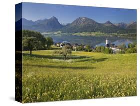 Austria, Upper Austria, Saint Wolfgang, Lake Wolfgangsee, Steeple-Rainer Mirau-Stretched Canvas