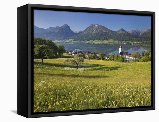 Austria, Upper Austria, Saint Wolfgang, Lake Wolfgangsee, Steeple-Rainer Mirau-Framed Stretched Canvas
