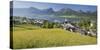 Austria, Upper Austria, St. Wolfgang, Lake Wolfgangsee, Steeple-Rainer Mirau-Stretched Canvas