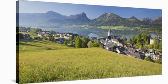 Austria, Upper Austria, St. Wolfgang, Lake Wolfgangsee, Steeple-Rainer Mirau-Stretched Canvas