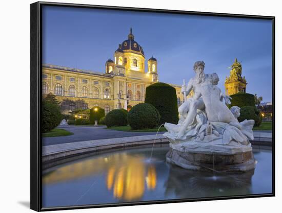 Austria, Vienna, 1st District, Museum of Art History, Well, Maria Theresia Monument, Evening-Rainer Mirau-Framed Photographic Print