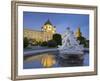 Austria, Vienna, 1st District, Museum of Art History, Well, Maria Theresia Monument, Evening-Rainer Mirau-Framed Photographic Print