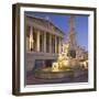 Austria, Vienna, 1st District, Parliament, Pallas Athene Statue, Dusk-Rainer Mirau-Framed Photographic Print