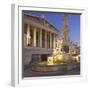 Austria, Vienna, 1st District, Parliament, Pallas Athene Statue, Dusk-Rainer Mirau-Framed Photographic Print