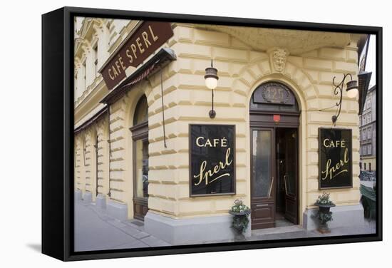 Austria, Vienna, Cafe Sperl, Cafe in Retro Styled Building-Rainer Mirau-Framed Stretched Canvas