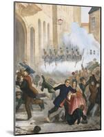 Austria, Vienna, Colour Lithograph of Insurrection in Vienna on March 13th, 1848-null-Mounted Giclee Print