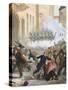 Austria, Vienna, Colour Lithograph of Insurrection in Vienna on March 13th, 1848-null-Stretched Canvas