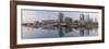 Austria, Vienna, Donau-City, Donau-City, City View, Evening-Mood, Danube, Panorama-Rainer Mirau-Framed Photographic Print