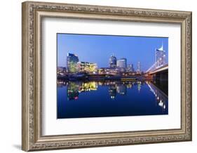 Austria, Vienna, Donau-City, Donau-City, City View, Evening-Mood, Danube, Panorama-Rainer Mirau-Framed Photographic Print