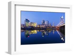 Austria, Vienna, Donau-City, Donau-City, City View, Evening-Mood, Danube, Panorama-Rainer Mirau-Framed Photographic Print