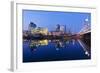 Austria, Vienna, Donau-City, Donau-City, City View, Evening-Mood, Danube, Panorama-Rainer Mirau-Framed Photographic Print