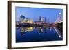 Austria, Vienna, Donau-City, Donau-City, City View, Evening-Mood, Danube, Panorama-Rainer Mirau-Framed Photographic Print