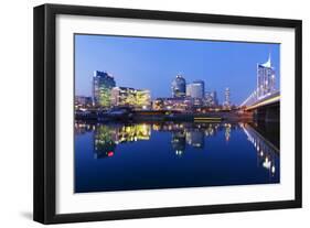 Austria, Vienna, Donau-City, Donau-City, City View, Evening-Mood, Danube, Panorama-Rainer Mirau-Framed Photographic Print