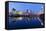 Austria, Vienna, Donau-City, Donau-City, City View, Evening-Mood, Danube, Panorama-Rainer Mirau-Framed Stretched Canvas