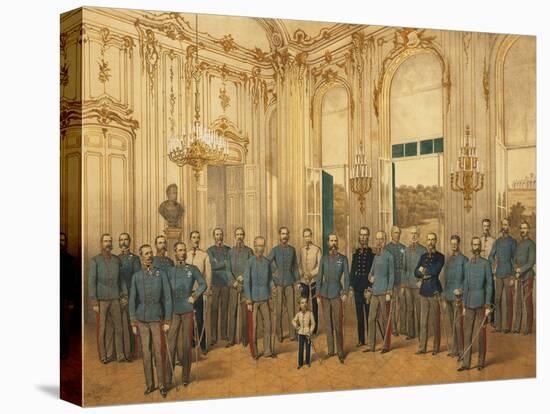 Austria, Vienna, Emperor Franz Joseph I of Austria with Staff at Schonbrunn Palace-null-Stretched Canvas