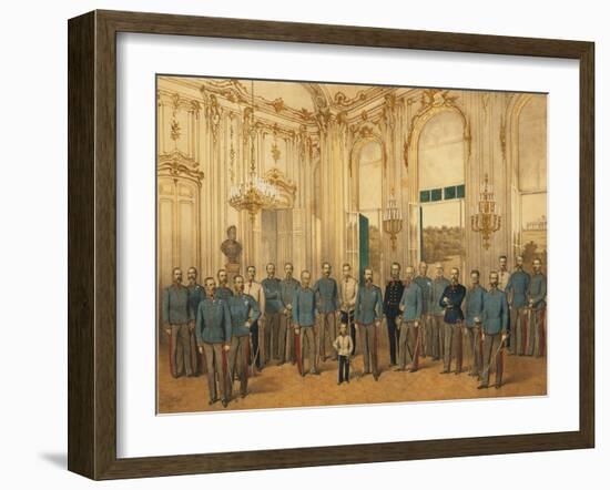 Austria, Vienna, Emperor Franz Joseph I of Austria with Staff at Schonbrunn Palace-null-Framed Giclee Print