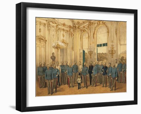 Austria, Vienna, Emperor Franz Joseph I of Austria with Staff at Schonbrunn Palace-null-Framed Giclee Print