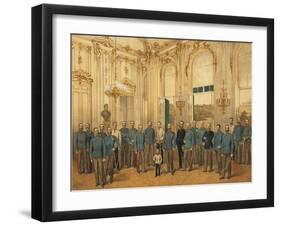 Austria, Vienna, Emperor Franz Joseph I of Austria with Staff at Schonbrunn Palace-null-Framed Giclee Print