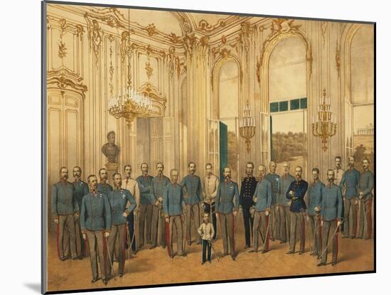 Austria, Vienna, Emperor Franz Joseph I of Austria with Staff at Schonbrunn Palace-null-Mounted Giclee Print