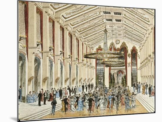 Austria, Vienna, Interior of Sofienbad Saal Ballroom, 1870-null-Mounted Giclee Print