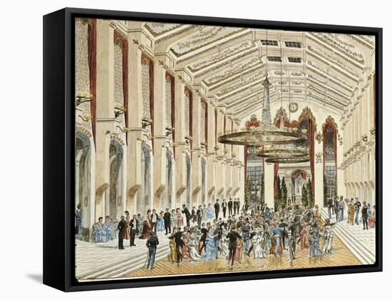 Austria, Vienna, Interior of Sofienbad Saal Ballroom, 1870-null-Framed Stretched Canvas