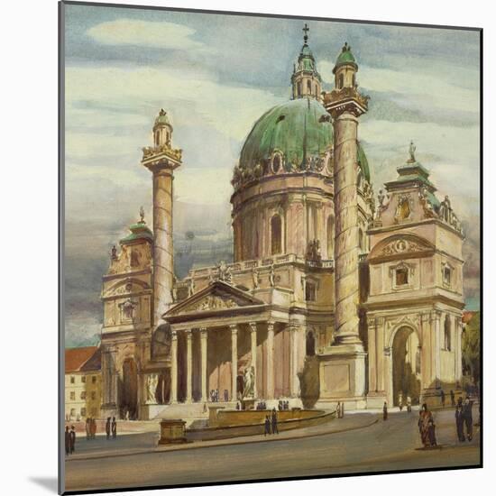 Austria, Vienna, Karlskirche-null-Mounted Giclee Print