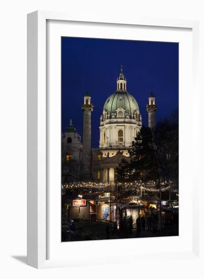 Austria, Vienna, Karlsplatz, Christmas Market, Karlskirche-Gerhard Wild-Framed Photographic Print