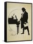 Austria, Vienna, Ludwig Van Beethoven at the Piano Silhouette-null-Framed Stretched Canvas