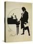 Austria, Vienna, Ludwig Van Beethoven at the Piano Silhouette-null-Stretched Canvas