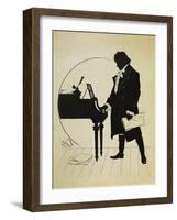 Austria, Vienna, Ludwig Van Beethoven at the Piano Silhouette-null-Framed Giclee Print