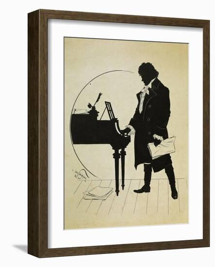 Austria, Vienna, Ludwig Van Beethoven at the Piano Silhouette-null-Framed Giclee Print